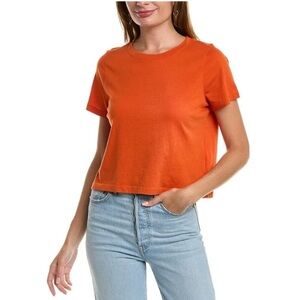 Madewell soft fade cotton boxy crop tee small orange